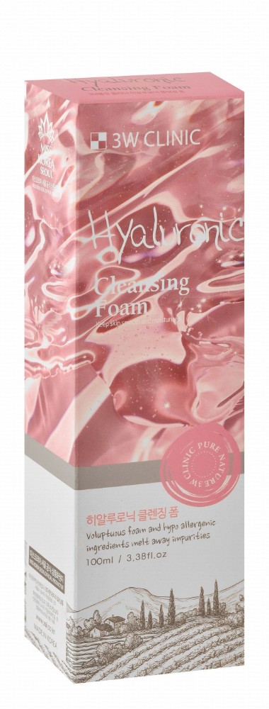 3W Clinic Hypoallergenic Smoothing & Moisturizing Foaming Facial Cleanser with Hyaluronic Acid