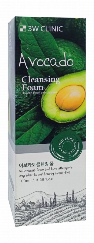 3W Clinic Smoothing & Moisturizing Facial Cleansing Foam with Avocado