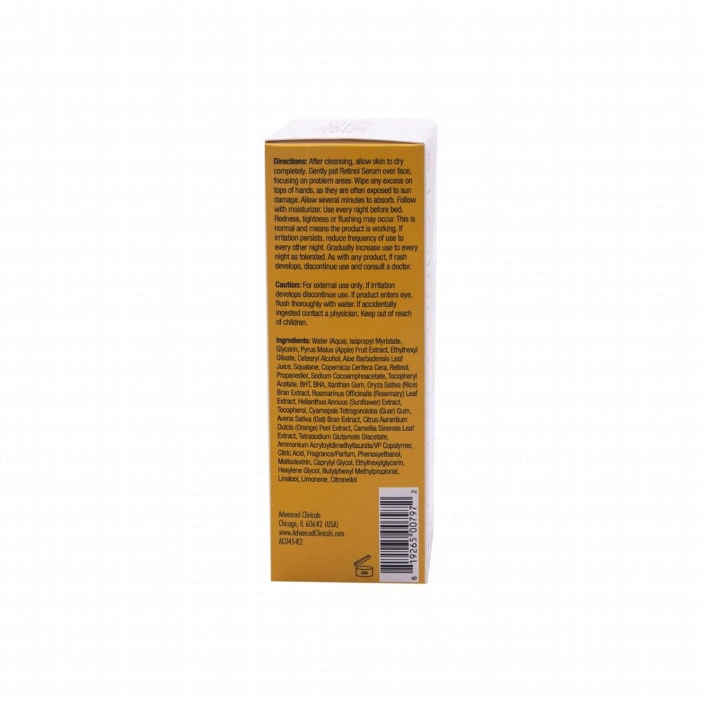 Advanced Clinicals Anti-Wrinkle Facial Serum with Retinol, Aloe Vera & Green Tea - parabens free