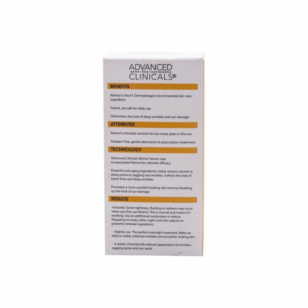 Advanced Clinicals Anti-Wrinkle Facial Serum with Retinol, Aloe Vera & Green Tea - parabens free