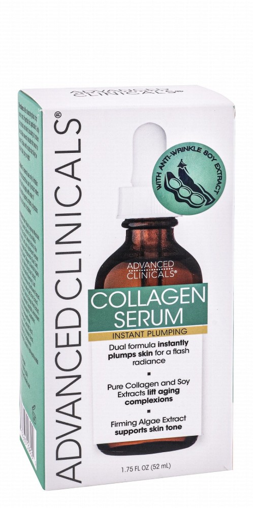 Advanced Clinicals Instant Plumping & Anti-Wrinkle Facial Serum with Collagen & Soy Extracts - parabens free