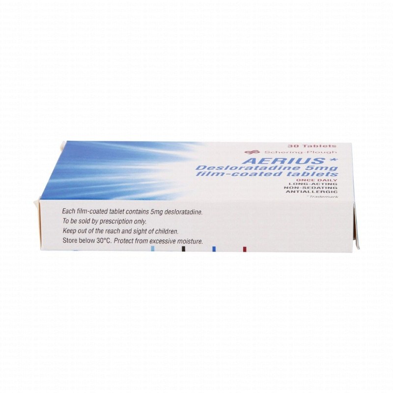 Aerius 5mg Desloratadine Non-Sedating Anti-Allergic Medication