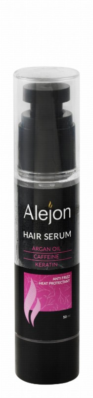 Alejon Anti-Frizz & Heat Protectant Hair Serum with Argan Oil, Caffeine & Keratin