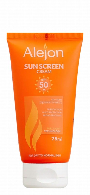Alejon Facial Sunscreen with Collagen, Liquorice & Vitamin E for Dry to Normal Skin SPF50+