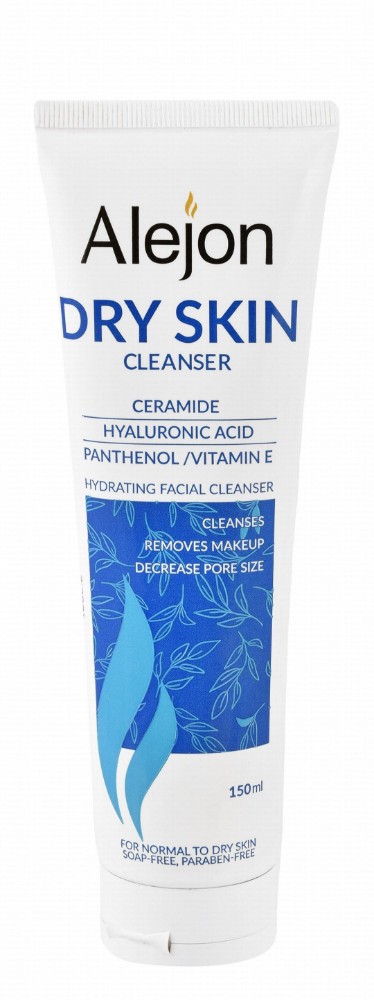 Alejon Makeup Remover & Hydrating Facial Cleanser with Ceramide, Hyaluronic Acid & Vitamin E for Normal & Dry Skin - soap free, parabens free