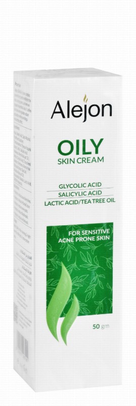 Alejon Oily Face Cream with Tea Tree Oil, Glycolic & Salicylic Acid for Sensitive & Acne-Prone Skins