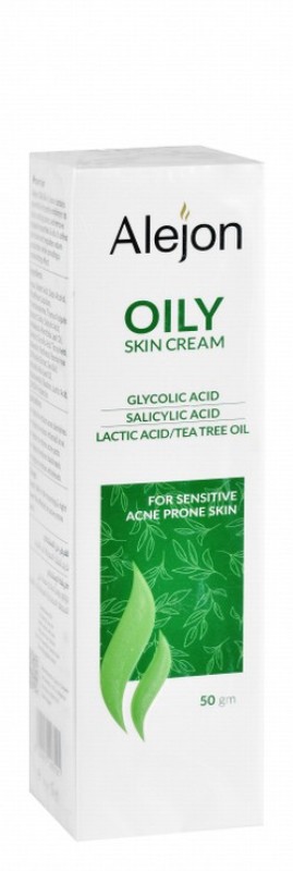 Alejon Oily Face Cream with Tea Tree Oil, Glycolic & Salicylic Acid for Sensitive & Acne-Prone Skins