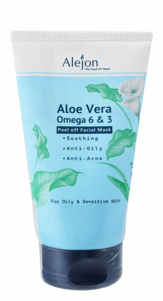 Alejon Soothing, Anti-Acne & Anti-Oily Peel-Off Face Mask with Aloe Vera, Omega 6 & 3 for Oily & Sensitive Skin