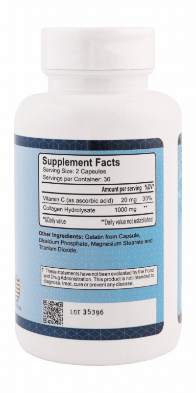 Alfa Vitamins Collagen C Hydrolysate Supplement with Vitamin C for Hair, Skin, Nails & Joints - GMO free, gluten free