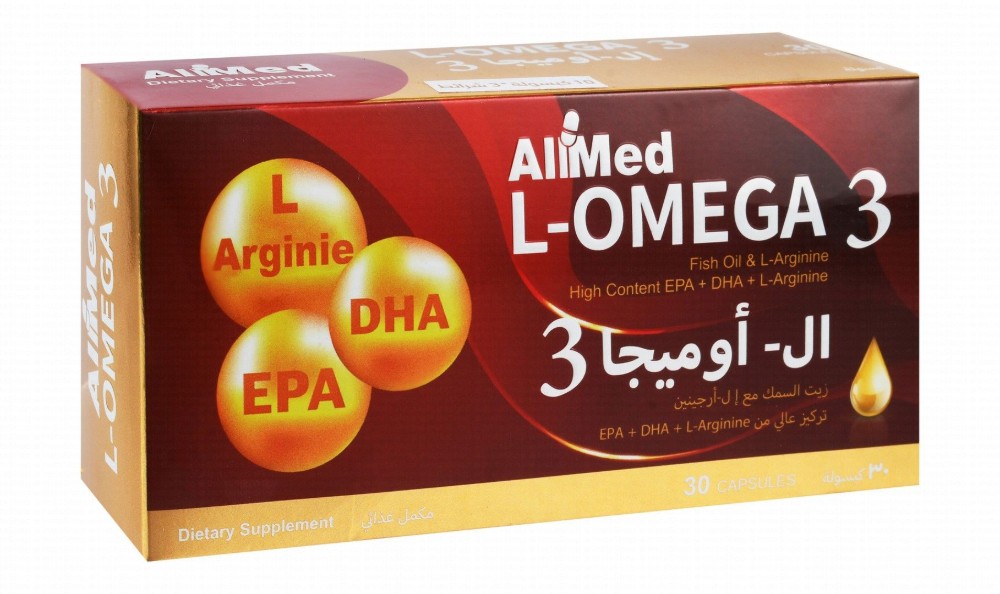 Allmed L-Omega 3 785mg Fish Oil Supplement with L-Arginine, EPA & DHA