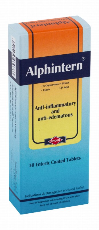 Alphintern 12mg Trypsin & Chymotrypsin Mix Anti-Inflammatory & Anti-Edematous