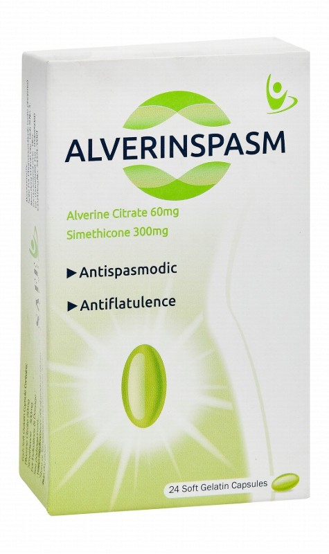 Alverinspasm 60mg Alverine Citrate & 300mg Simethicone Antiflatulence & Antispasmodic Medication