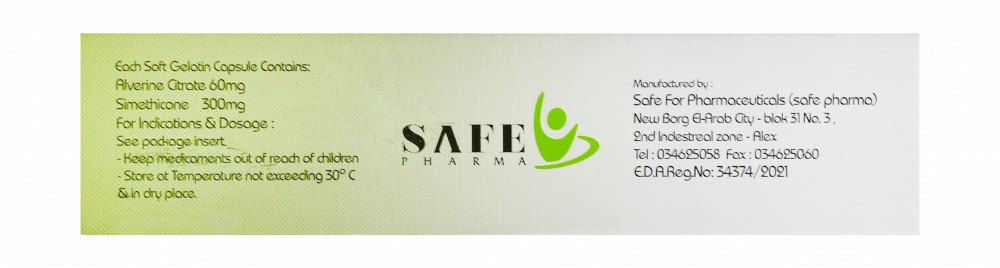 Alverinspasm 60mg Alverine Citrate & 300mg Simethicone Antiflatulence & Antispasmodic Medication