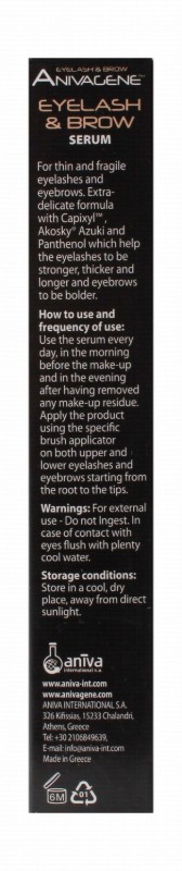 Anivagene Serum with Capixyl, Akosy, Azuki & Panthenol for Thin & Fragile Lashes - parabens free, fragrance free