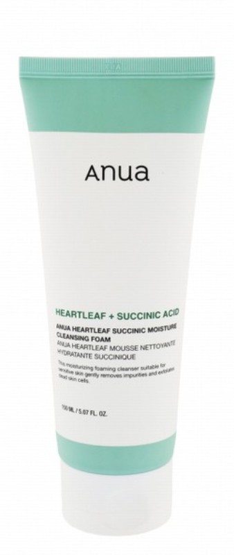 Anua Heartleaf Succinic Cleansing & Moisturizing Foaming Facial Cleanser