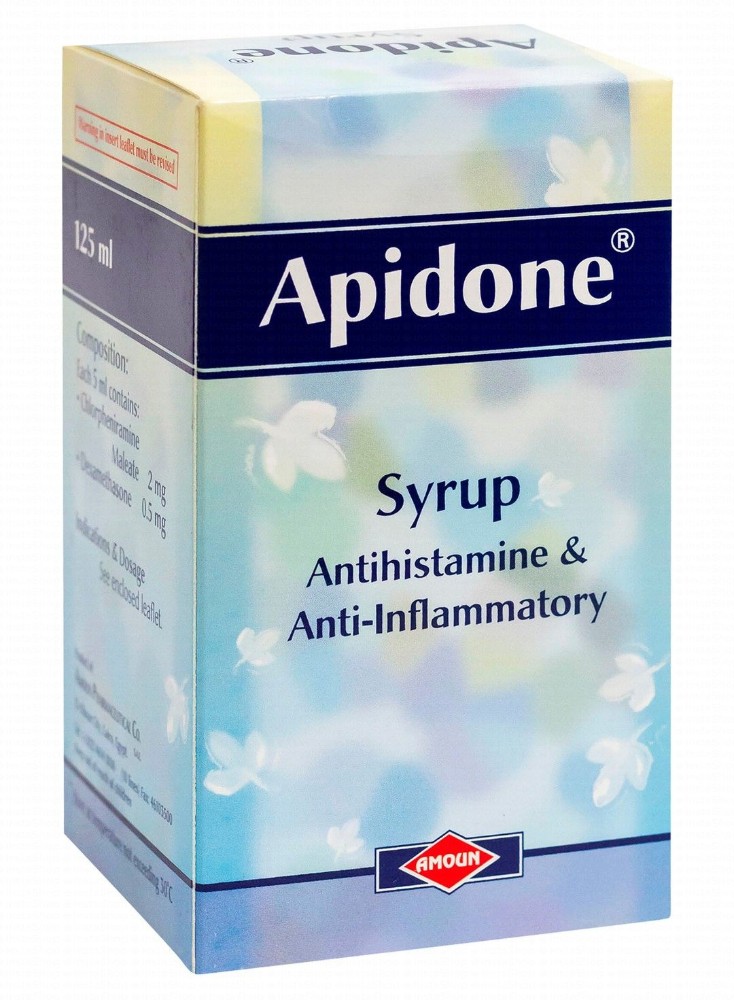 Apidone 2mg Maleate & 0.5mg Dexamethasone Antihistamine & Anti-Inflammatory Syrup