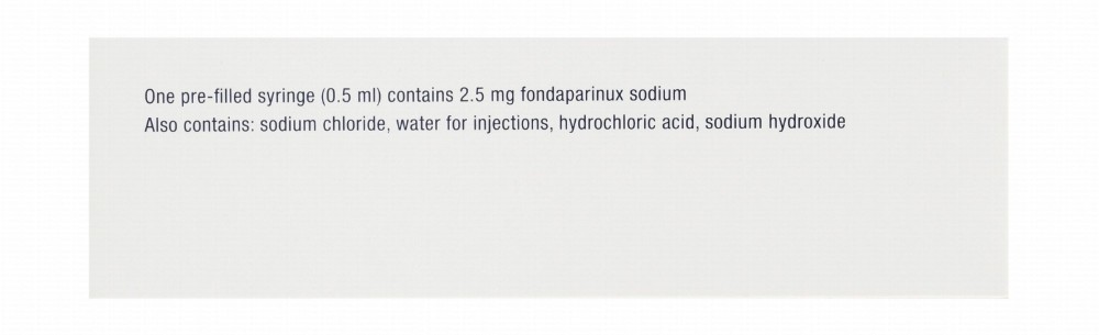 Arixtra 2.5mg/0.5ml Fondaparinux Sodium Pre-Filled Syringes for Subcutaneous or Intravenous Use