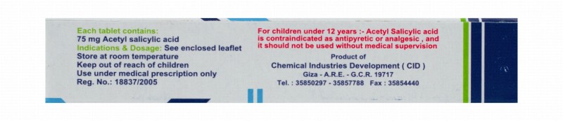 Aspocid 75mg Acetyl Salicylic Acid for Fever & Mild Pain