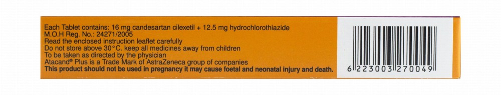 Atacand Plus 16mg Candesartan Cilexetil & 12.5mg Hydrochlorothiazide