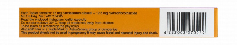 Atacand Plus 16mg Candesartan Cilexetil & 12.5mg Hydrochlorothiazide