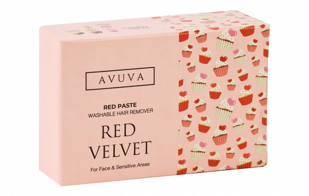 Avuva Washable Hair Removal Paste Red Velvet Scent for Face & Sensitive Areas