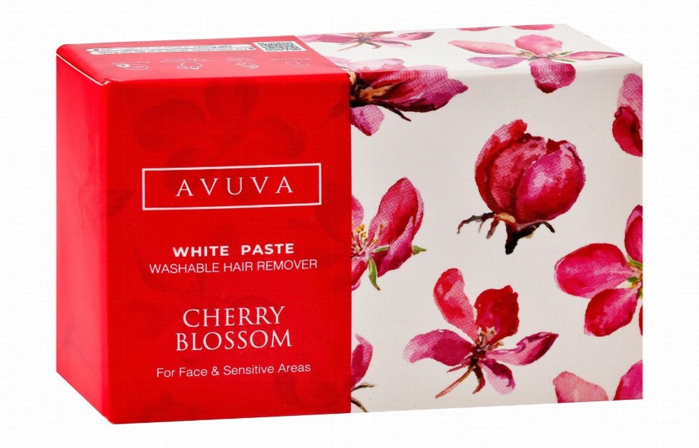 Avuva White Hair Removal Paste Cherry Blossom Scent for Face & Sensitive Areas