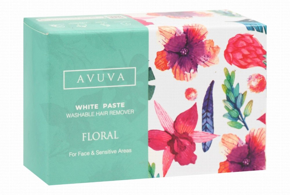 Avuva White Paste Hair Removal for Face & Sensitive Areas Floral