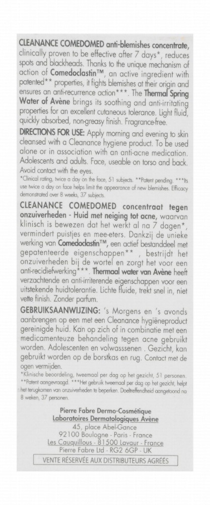 Avène Eau Thermale Cleanance Comedomed Anti-Blemishes Concentrate for Acne-Prone Skin