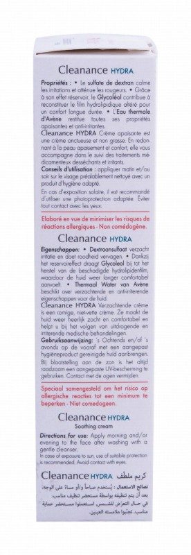 Avène Eau Thermale Cleanance Hydra Soothing Cream for Blemished, Dry & Irritated Skins