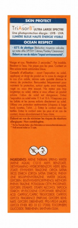 Avène Eau Thermale Water-Resistant Broad Spectrum Ultra Light Facial Sunscreen Fluid for Normal, Combination & Sensitive Skin SPF50+ - non comedogenic