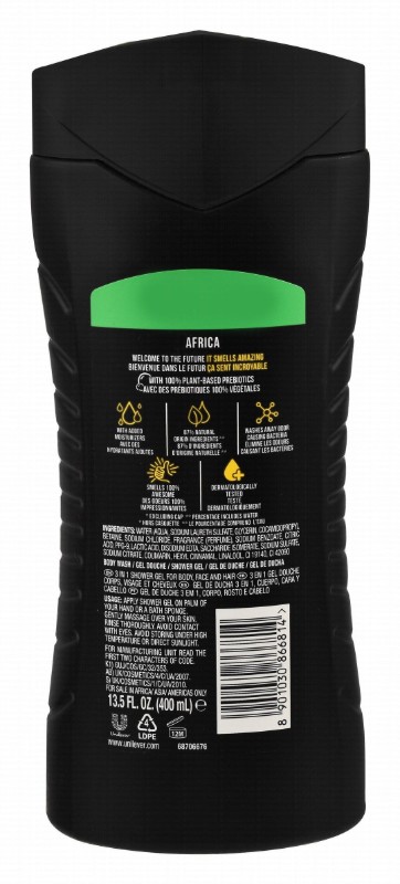 Axe Africa 3in1 12H Refreshing Hair, Face & Body Wash Squeezed Mandarin & Sandalwood Scent