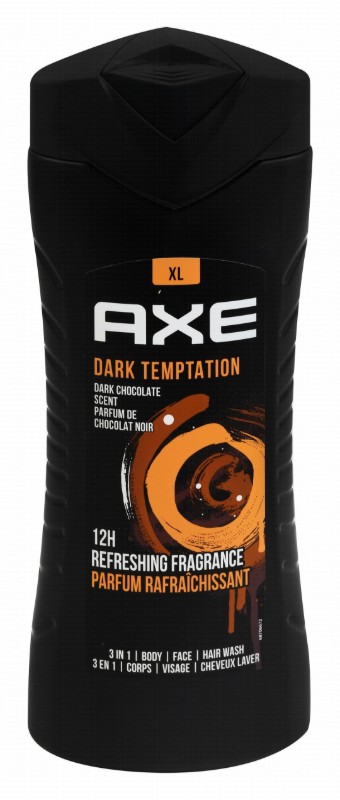 Axe Dark Temptation 3in1 Refreshing Body, Face & Hair Wash Dark Chocolate Scent