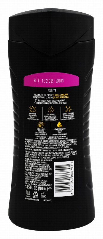 Axe Excite 3in1 Refreshing Body, Face & Hair Wash Frozen Pear & Cedarwood Scent