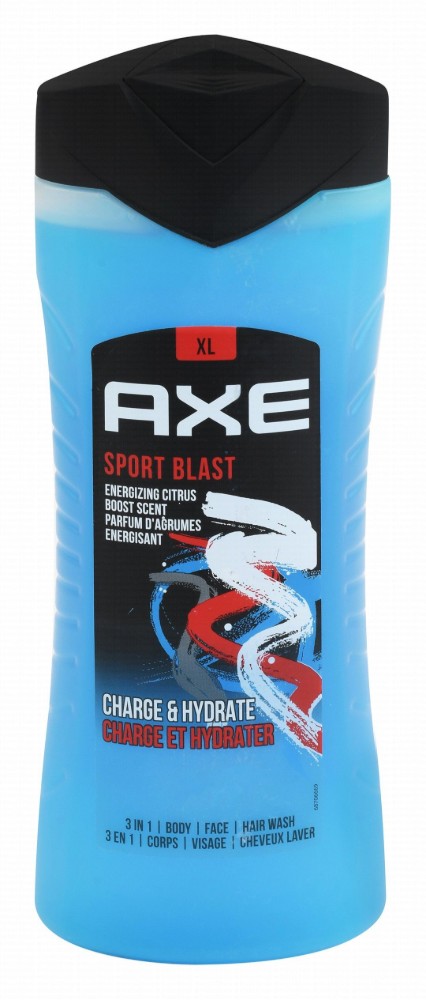 Axe Sport Blast Charge & Hydrate 3in1 Body, Face & Hair Wash Energizing Citrus Boost Scent