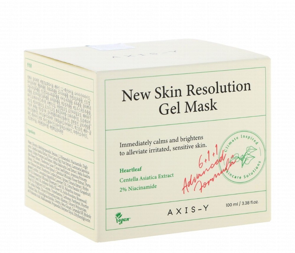 Axis-Y New Skin Resolution 2% Niacinamide Face Gel Mask with Heartleaf, Centella Asiatica Extracts - vegan