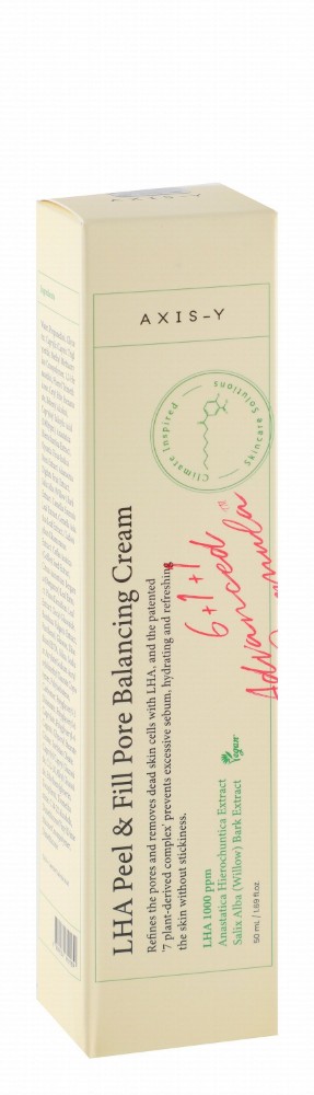 Axis-Y Peel & Fill Pore Balancing Face Cream with LHA, Anastatica Hierochuntica & Willow Bark Extracts - vegan