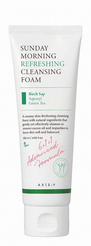 Axis-Y Sunday Morning Refreshing & Cleansing Facial Foam with Birch Sap, Aquaxyl & Green Tea