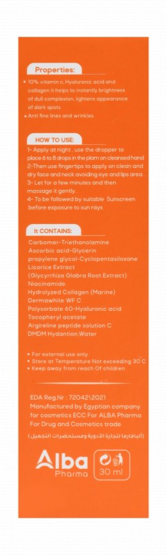 Azha 10% Vitamin C Rejuvenating & Firming Face Serum with Hyaluronic Acid, Collagen & Argireline for All Skin Types
