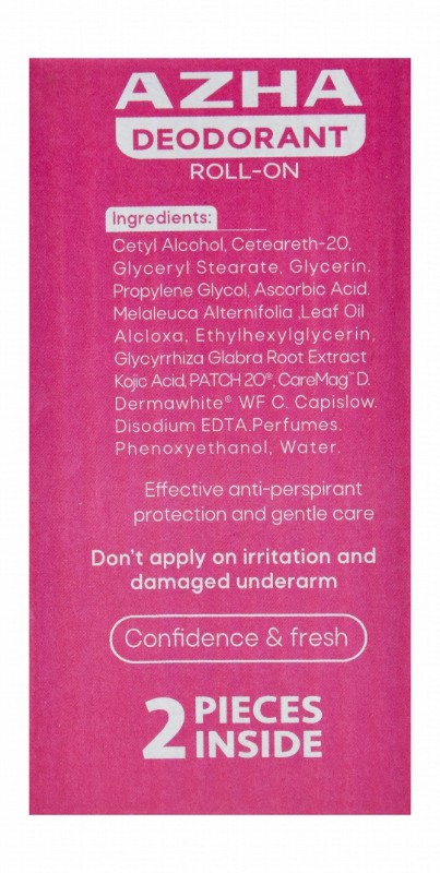 Azha 48H Antiperspirant Whitening & Hair Delaying Deep Purple Roll-On Deodorants with Vitamin C (Special Offer)