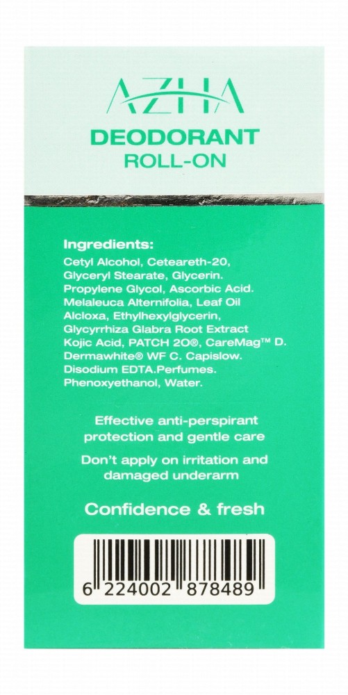 Azha 48H Protecting, Whitening & Hair Delaying Roll-On Deodorants Floral Scent Scent with Vitamin C