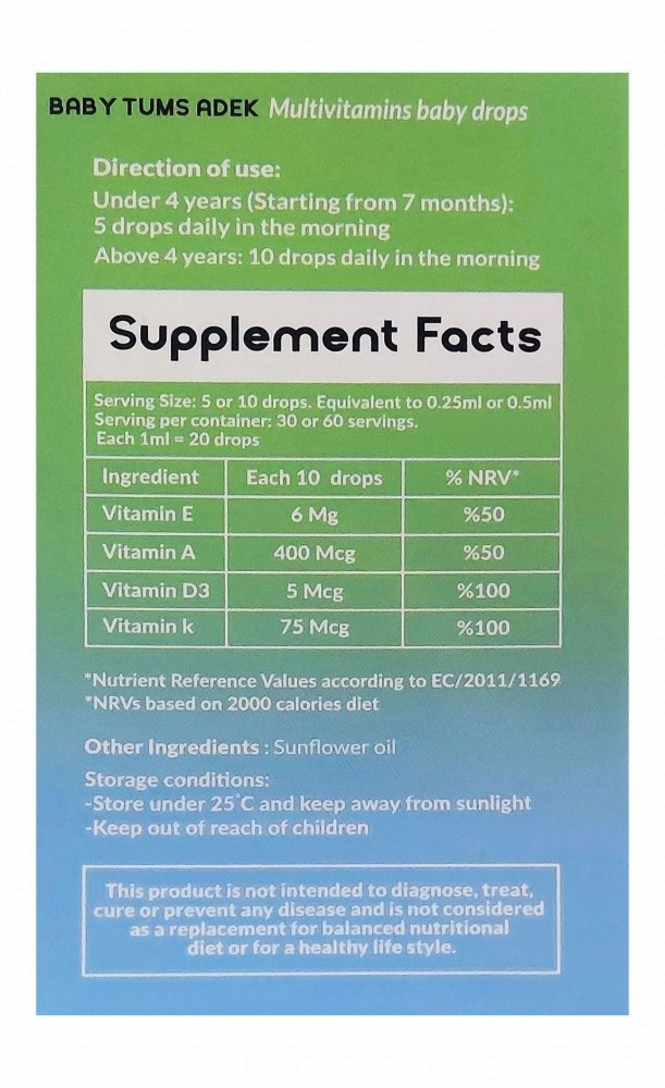Baby Tums Multivitamin Supplement Drops for Kids