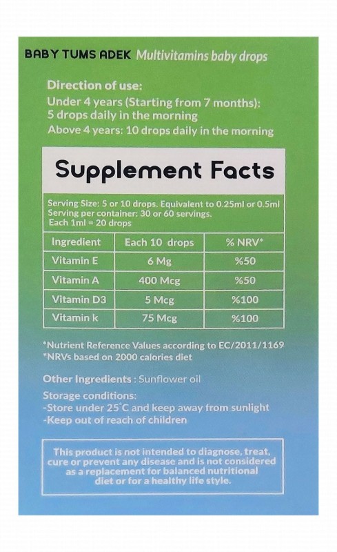 Baby Tums Multivitamin Supplement Drops for Kids