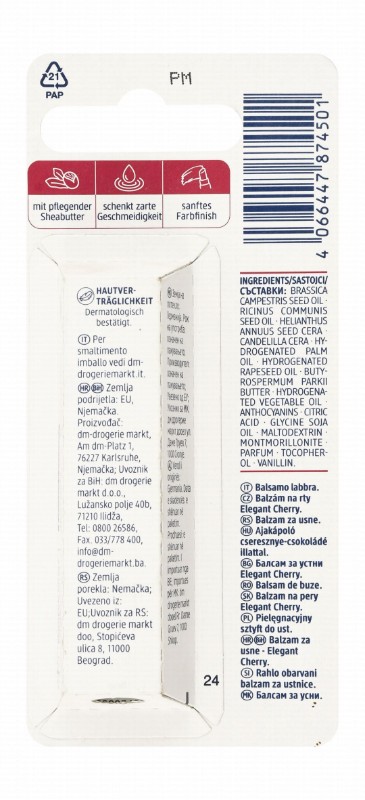 Balea Limited Edition Lip Balm Cherry Scent - vegan, microplastic free