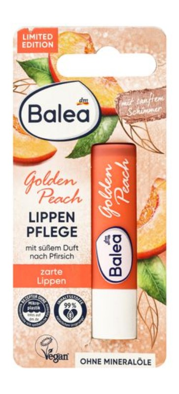 Balea Limited Edition Lip Balm Peach Scent - vegan, microplastic free