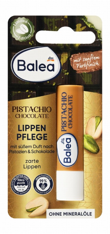 Balea Lip Balm Pistachio & Chocolate Flavor - vegan, mineral oils free, microplastic free