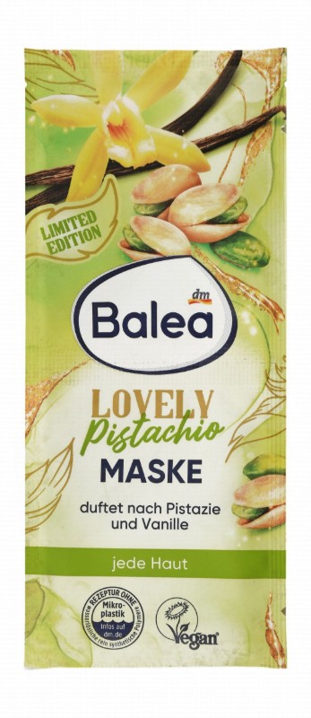 Balea Lovely Pistacio Peel-Off Face Mask with Pistachio & Vanilla Scent for All Skin Types - vegan, microplastic free