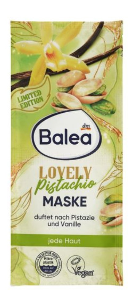 Balea Lovely Pistacio Peel-Off Face Mask with Pistachio & Vanilla Scent for All Skin Types - vegan, microplastic free