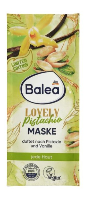 Balea Lovely Pistacio Peel-Off Face Mask with Pistachio & Vanilla Scent for All Skin Types - vegan, microplastic free