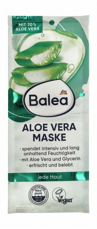 Balea Moisturizing & Refreshing Peel-Off Face Mask with Aloe Vera & Glycerin for All Skin Types - vegan, microplastic free
