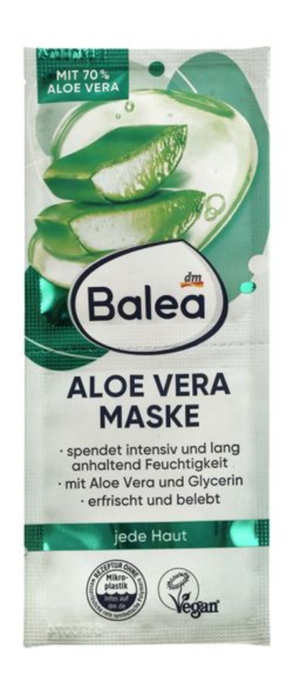 Balea Moisturizing & Refreshing Peel-Off Face Mask with Aloe Vera & Glycerin for All Skin Types - vegan, microplastic free